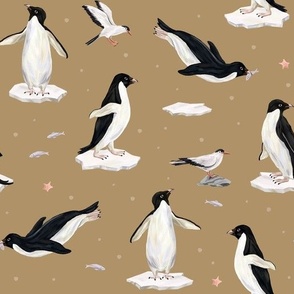 Adelie penguins (beige)