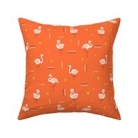 Flamingos Palm Springs V1: Red and pink flamingo tropical abstract retro pattern - Medium