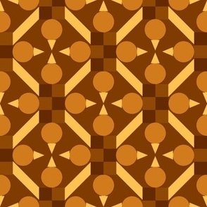 TRV3 - Medium - Topsy Turvy Geometric Grid in Golden Brown Medley