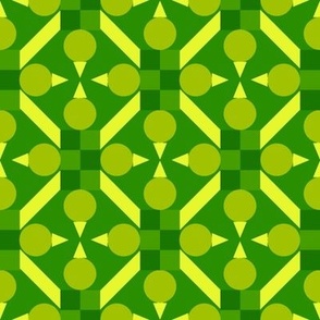 TRV6 - Medium - Topsy Turvy Geometric Grid in Yellow and Green