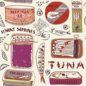 Vintage Seafood Tins