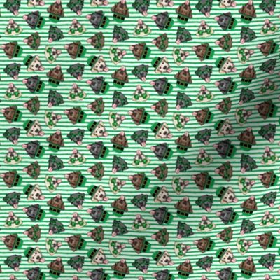 (extra small scale) St. Patrick's Day Labrador retrievers - labs green stripes - C22