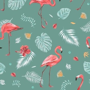 Flamingos (turquoise)