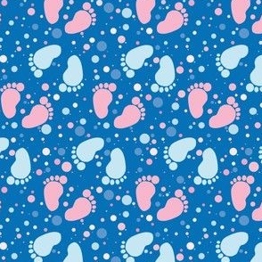 Baby Feet on Blue with Dots small scale  