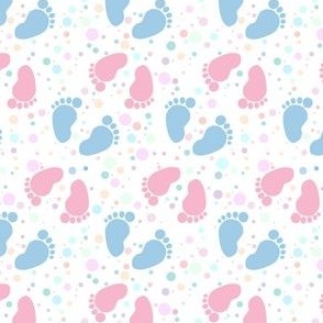 Baby feet ice cream tones on white  small scale 
