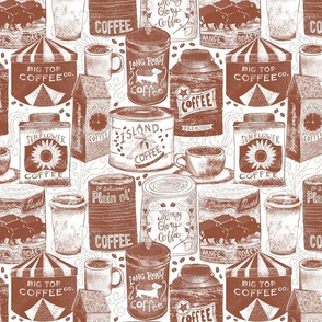 Vintage Coffee Cans in rusty brown