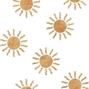 Sunshine - suns on pink - bronze - coordinate to pink and tan - C22