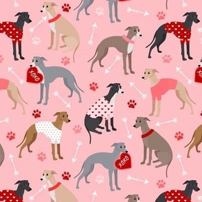 Valentine Italian Greyhound Dogs Pink