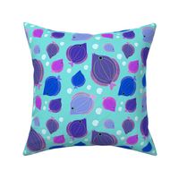 Blue and purple fishies on aqua