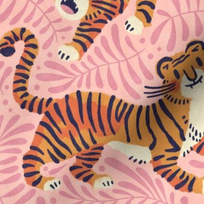 Happy Tigers in Pink
