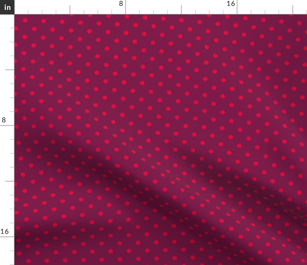 Valentines Day - Valentines Day Fabric - Polks dots  - Burgundy Red Cute Fabric