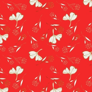 Red cut Leaf pattern