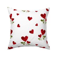 Valentines Day - Valentines Day Fabric - Heart - Hearts - Roses - Watercolor