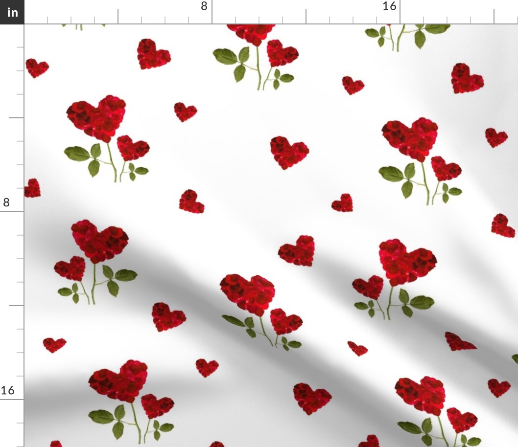 Valentines Day - Valentines Day Fabric - Heart - Hearts - Roses - Watercolor