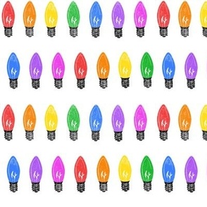 half-sized C9 Christmas lights stripe -  bright rainbow