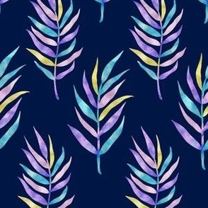 Colored Leaves V1 in Navy