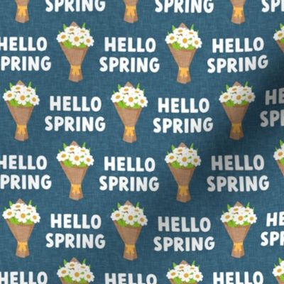 Hello Spring - Flower bouquet daisy - dark blue - LAD22