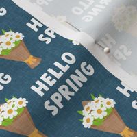 Hello Spring - Flower bouquet daisy - dark blue - LAD22