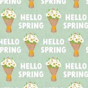Hello Spring - Flower bouquet daisy - green - LAD22
