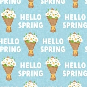 Hello Spring - Flower bouquet daisy - blue - LAD22