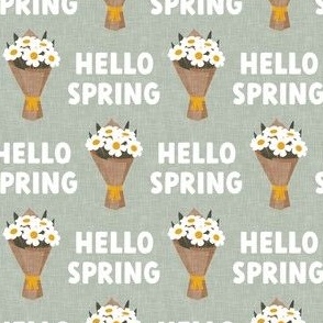 Hello Spring - Flower bouquet daisy - sage whip - LAD22