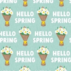 Hello Spring - Flower bouquet daisy - mint - LAD22