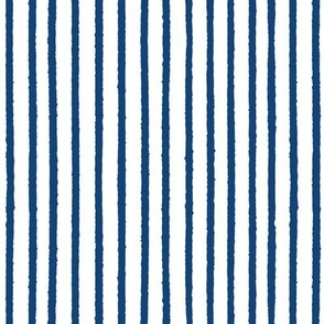 Small scale // Vertical thin stripes coordinate // white and classic blue