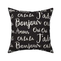 Oh La La Paris - French Text Black Ivory Large Scale