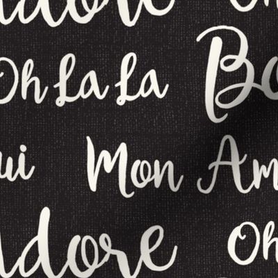 Oh La La Paris - French Text Black Ivory Large Scale