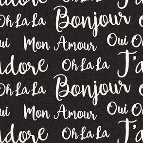 Oh La La Paris - French Text Black Ivory Regular Scale