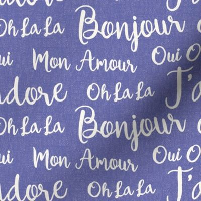 Oh La La Paris - French Text Periwinkle Ivory Regular Scale