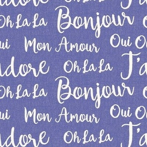 Oh La La Paris - French Text Periwinkle Ivory Regular Scale