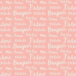 Oh La La Paris - French Text Pink Ivory Small Scale