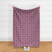 TRV9  - large - Topsy Turvy Geometric Grid in Purple and Yellow