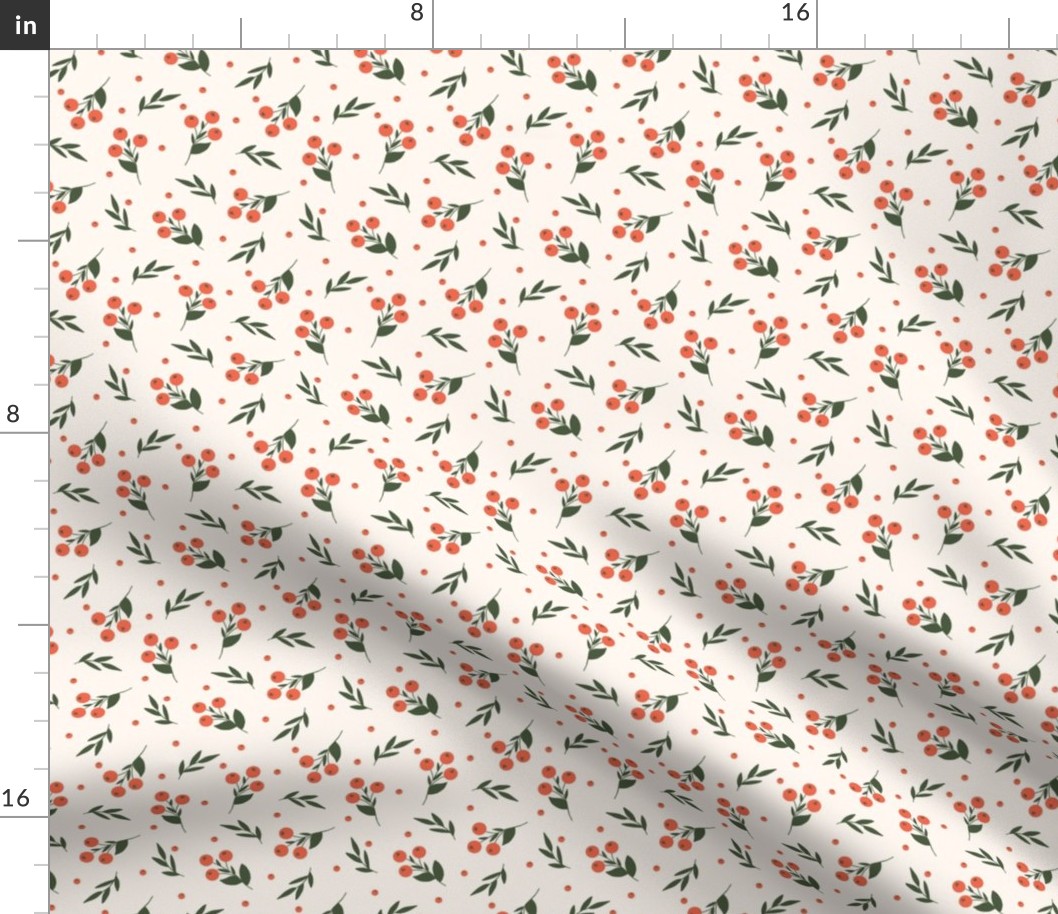Betty Floral and Berry in Orange Green and Cream