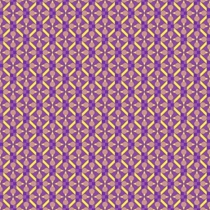 TRV9 - Small - Topsy Turvy Geometric Grid in Purple and Yellow