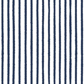 Small scale // Vertical thin stripes coordinate // white and navy blue