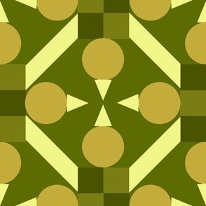 TRV5 - Large - Topsy Turvy Geometric Grid in Olive Green Medley