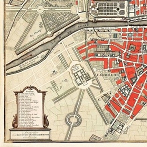 EARLY 18TH CENTURY PARIS MAP