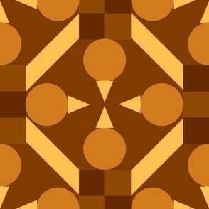 TRV3 - Large  -Topsy Turvy Geometric Grid in Golden Brown