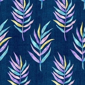 Textured Colored Leaves V1 in Navy