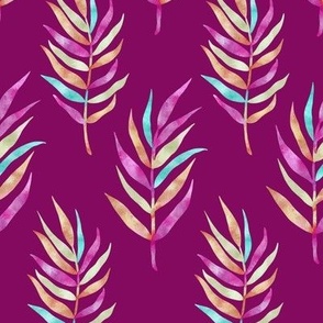 Fruitty Leaves Damask in Hot Pink