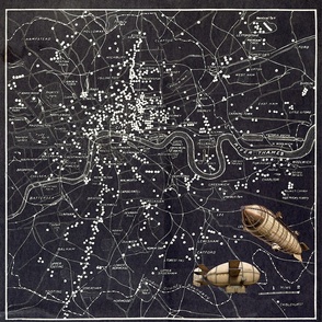 MAP OF ZEPPELIN AND AEROPLANE BOMBS ON LONDON