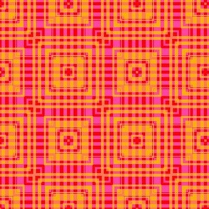 Hot Pink and Marigold Grid