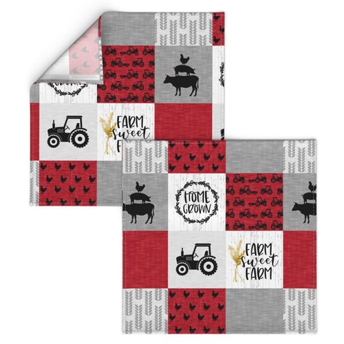 Home Grown//Red - Wholecloth Cheater Quilt 