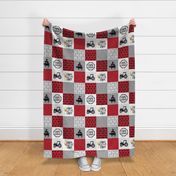 Home Grown//Red - Wholecloth Cheater Quilt 