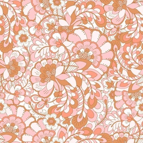 Candy Pop Retro Floral Coral brown by Jac Slade