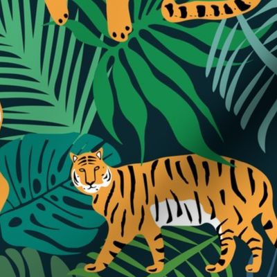 Tigers in Tropical Jungle