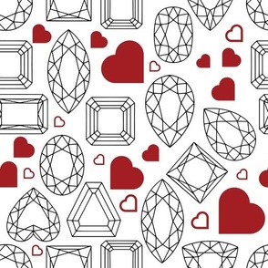 linear gems and hearts | Kitsch Valentine Collection