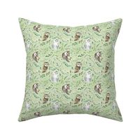 small scale owl green linen